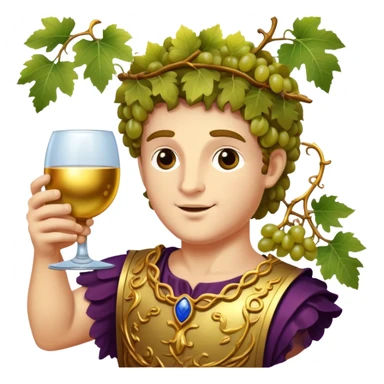 Bacchus Roman god of wine with grape vines and goblet sticker