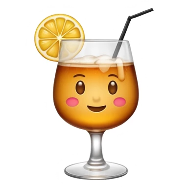 Emoji with an amaretto sour cocktail whiskey glass sticker
