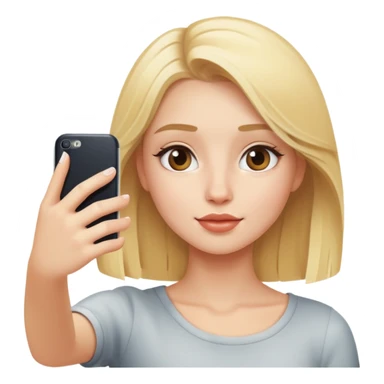 blonde girl taking a selfie sticker
