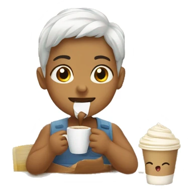 Bebe bebiendo café sticker