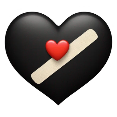 Black heart with band aid sticker