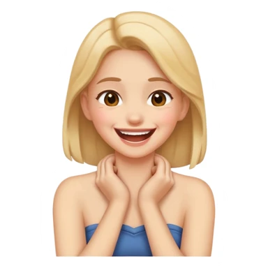 Girl holding her neck laughing  sticker