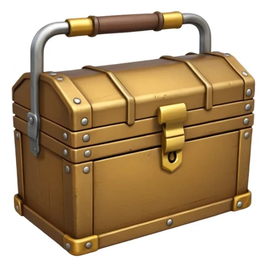 3D ancient Brown golden toolbox filled with files sticker