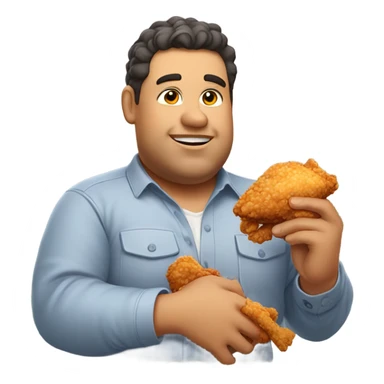 fat guy with fried chicken sticker