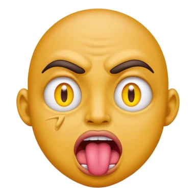 ugly pleading with eyes yellow emoticon🥺👀 emoji with tongue out sticker