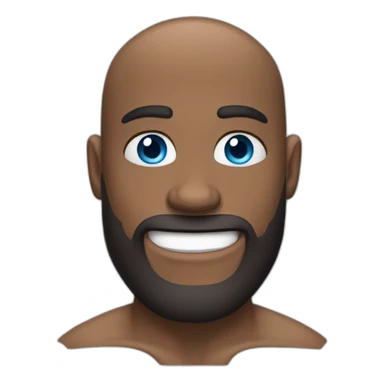Muscle Man with brown beard and blue eyes smiling sticker