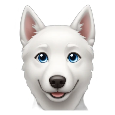 Happy white husky  blue eyes short hair sticker
