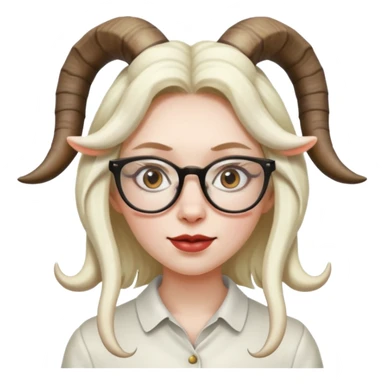 woman with goat horn and eyeglasses sticker