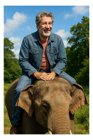 Alain chabat sur un éléphant  sticker