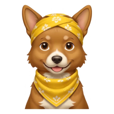 Dog with yellow Bandannas sticker
