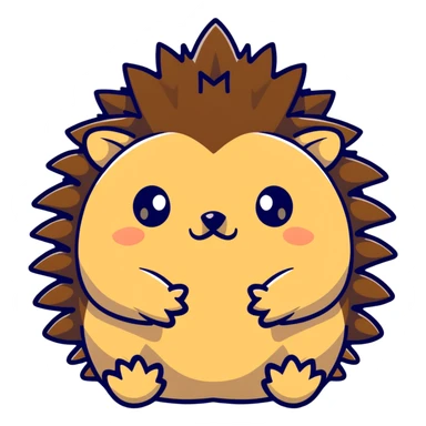cute hedgehog with spiky back sticker