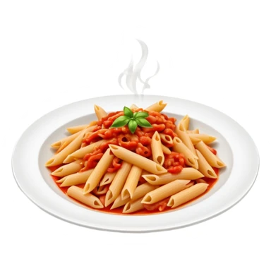 penne pasta with red arrabbiata sauce on a plate sticker