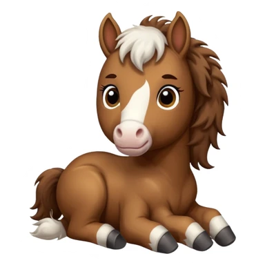 baby horse brown and white  sticker