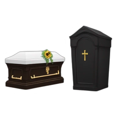 crying next to coffin sticker