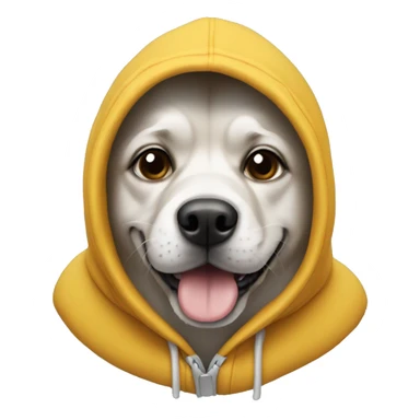 Dog wearing a hoody sticker