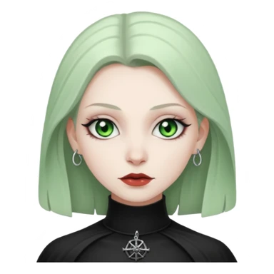 Goth white gf with green eyes sticker