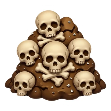 ((poop emoji))with bones and 3 skulls sticker