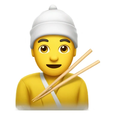 Yellow man with chopsticks sticker