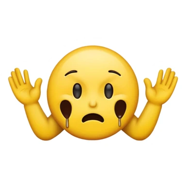 Emoji choking itself with hands sticker