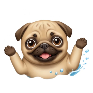 Pug  nadando sticker