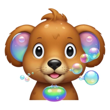 animale blowing bubbles sticker