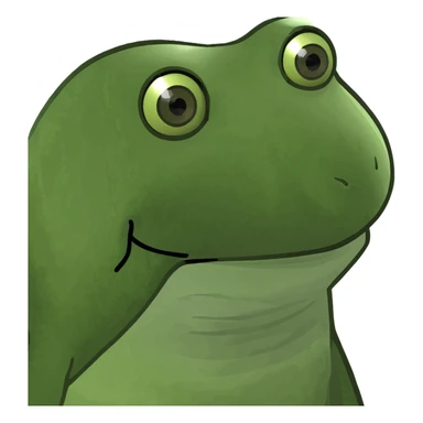 vaca comendo banana, green bufo frog meme style sticker