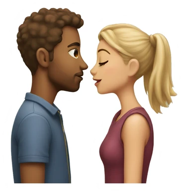 A girl kissing a guy on the forehead  sticker