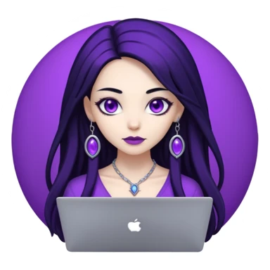 lady alien with only gaming laptop. negative : headphones sticker