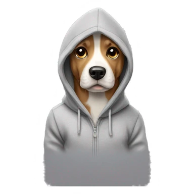 Dog wearing hoodie ￼ sticker