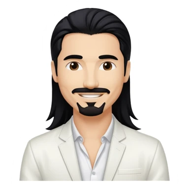 Kevin Richardson from Backstreet Boys with long black hair, white outfit sticker
