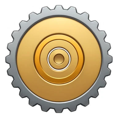 settings gear icon for site navigation. just one gear. no happy face, just grey, 6 notches sticker