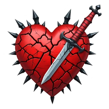 realistic gothic heart with a black dagger sticker