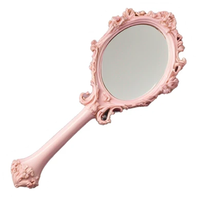 vintage rococo light pink hand mirror sticker