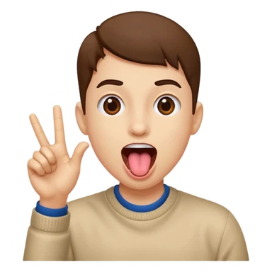 Excited face with hand of to the side sticking its tongue out  sticker