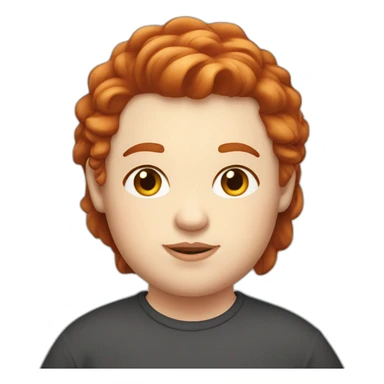Chubby red haired white skin, hazel eyes and double side string of hair  sticker