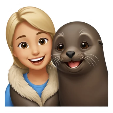 funny fur seal with girl and boyfriend couple sticker