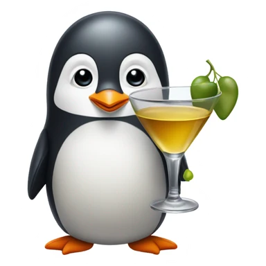 Little penguin drinking a martini sticker