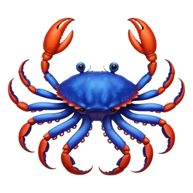a red crab with two claws and a blue octopus are friends sticker