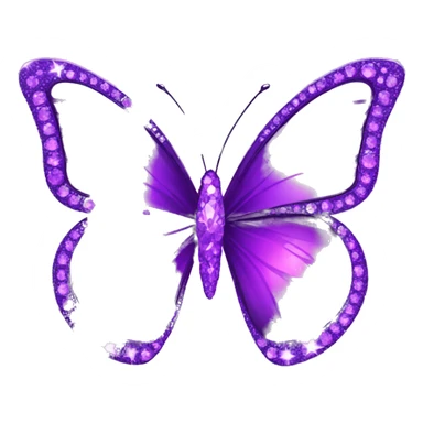 Purple-Shiny-Gem-Crystal-Sparkle-Stars-Glossy-Butterfly sticker
