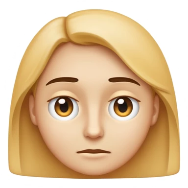 Emoji-style face in 2D, head slightly turned sideways (3/4 profile), eyes looking directly sideways toward viewer, expression suspicious or observing, clean vector lines, minimalistic style like 🙄 emoji, neutral background sticker