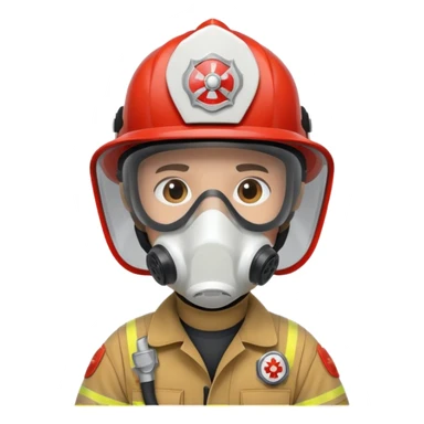 Firefighter with respiratory protection white color helmet sticker