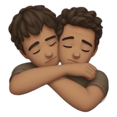 dpressed sad boys huging eachother sticker