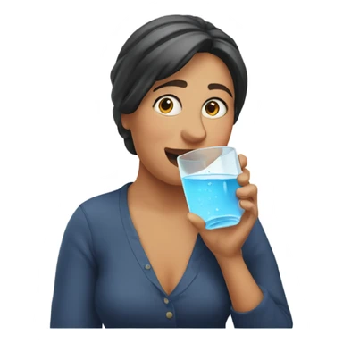 Mrs C drinking water sticker