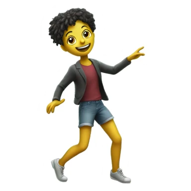 student dances. Near is school blackboard sticker