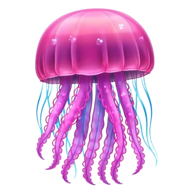 Pink shining jellyfish with sparkles sticker