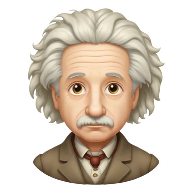 Cinematic Realistic portrait of Albert Einstein, shown as an iconic genius with wild, expressive hair and a gentle, contemplative expression, rendered in detailed period clothing with warm, intellectual lighting sticker