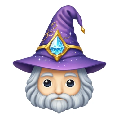wizard's brain with wizard hat and sparkles sticker
