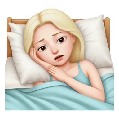 Woman In bed with sinus pain  sticker