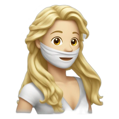 long blond haired surfeur with white bandanna sticker