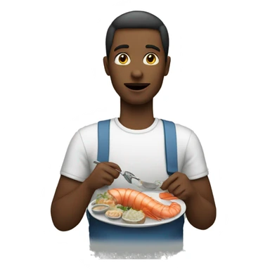 A person eating seafood  sticker